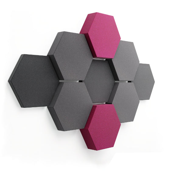 fennext schallabsorber hexagon velvet dark ruby