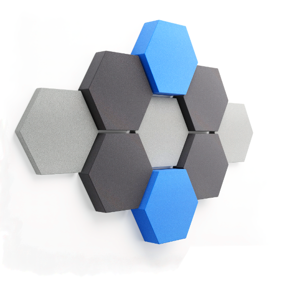 fennext schallabsorber hexagon velvet blue light