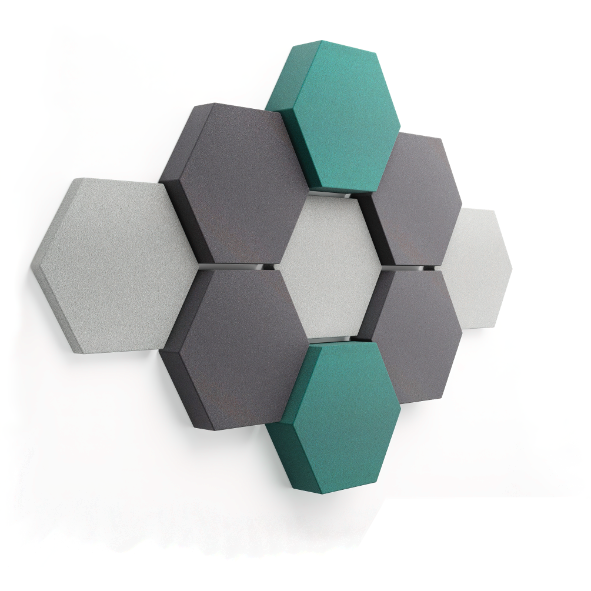 fennext schallabsorber hexagon velvet green light