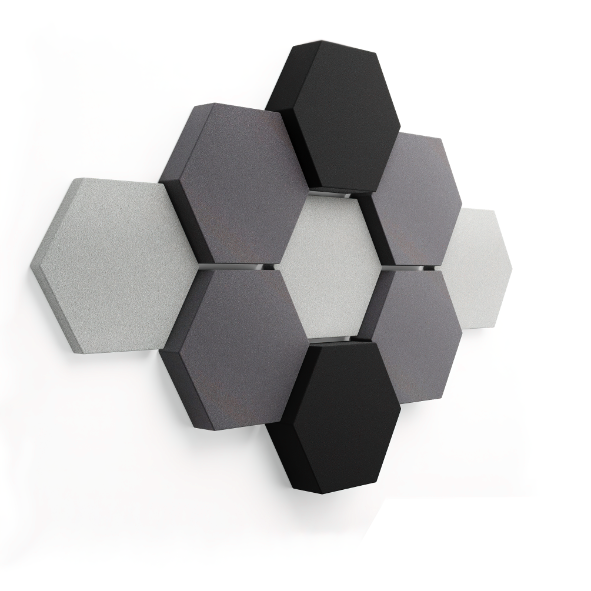 fennext schallabsorber hexagon velvet grey light